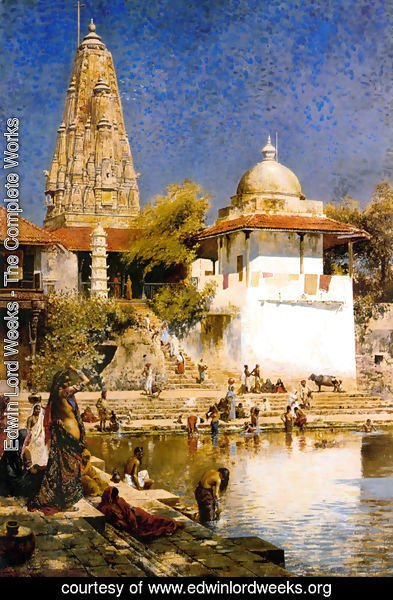 Edwin Lord Weeks - The Temple and Tank of Walkeschwar at Bombay
