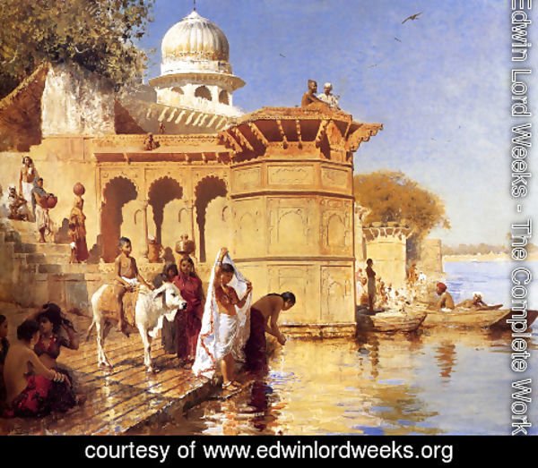 Edwin Lord Weeks - Along the Ghats, Mathura (or Picture Of The Nile)