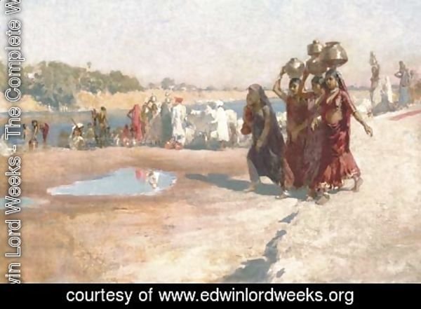 Edwin Lord Weeks - By the River at Ahmedabad, India