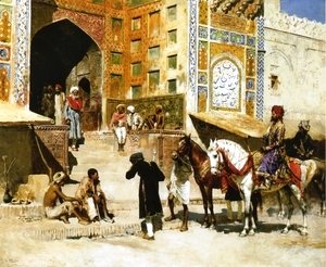 Edwin Lord Weeks - Steps of the Mosque Vazirkham, Lahore