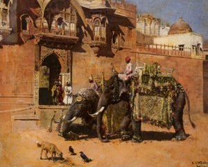 Edwin Lord Weeks - Elephants at the Palace of Jodhpore