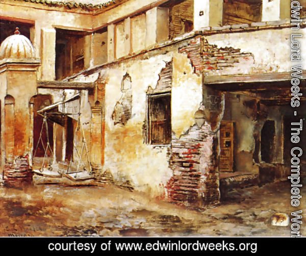 Edwin Lord Weeks - Courtyard In Morocco