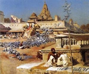 Edwin Lord Weeks - Feeding The Sacred Pigeons  Jaipur