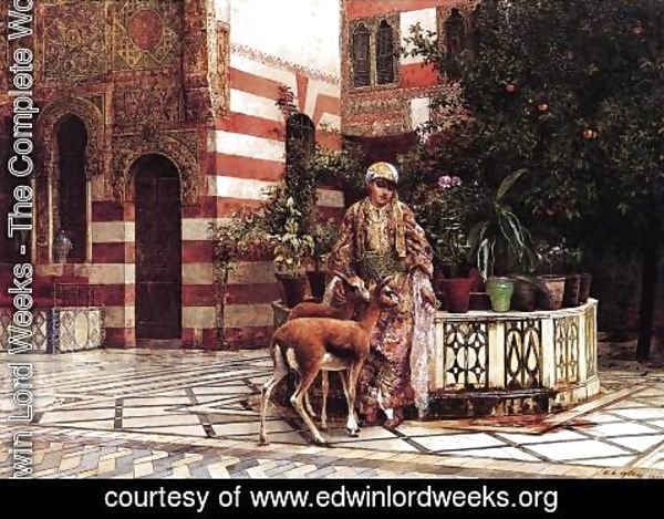 Edwin Lord Weeks - Girl In A Moorish Courtyard