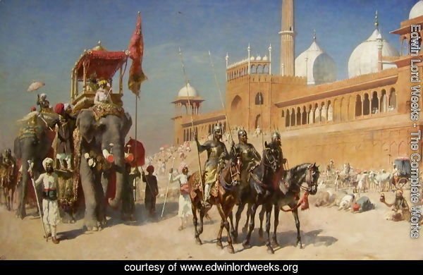 Great Mogul And His Court Returning From The Great Mosque At Delhi  India