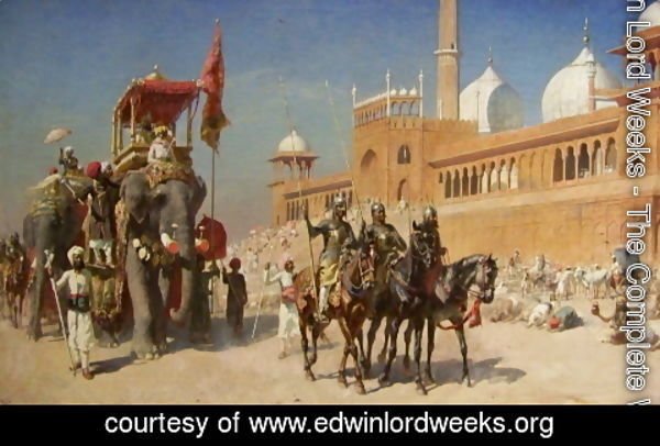 Edwin Lord Weeks - Great Mogul And His Court Returning From The Great Mosque At Delhi  India
