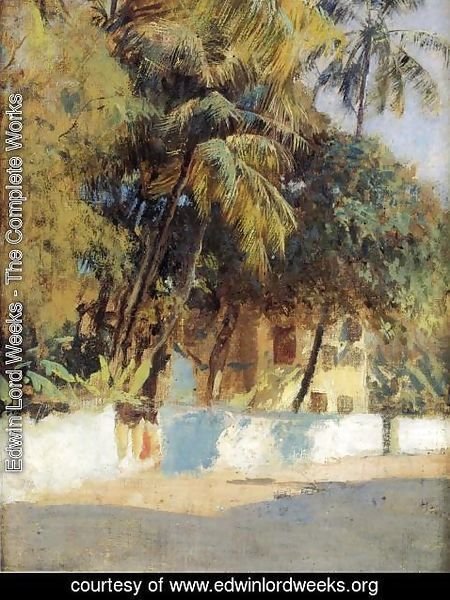 Edwin Lord Weeks - Street Scene  Bombay