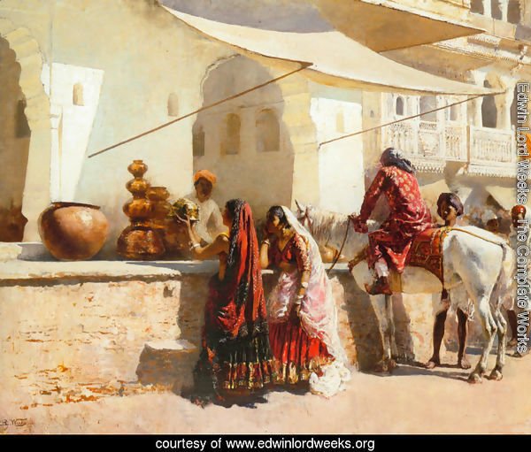 A Street Market Scene, India