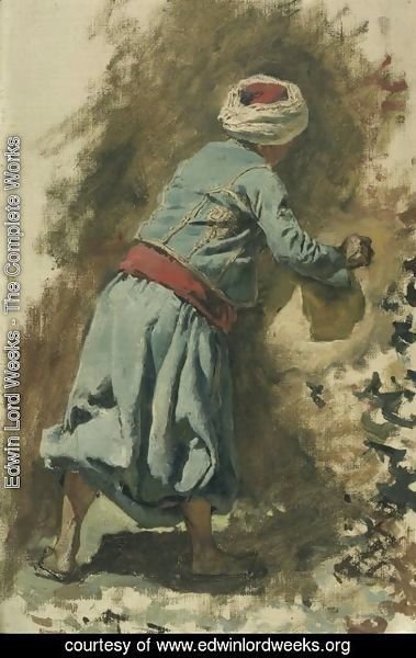 Edwin Lord Weeks - Study of a Moor in Blue