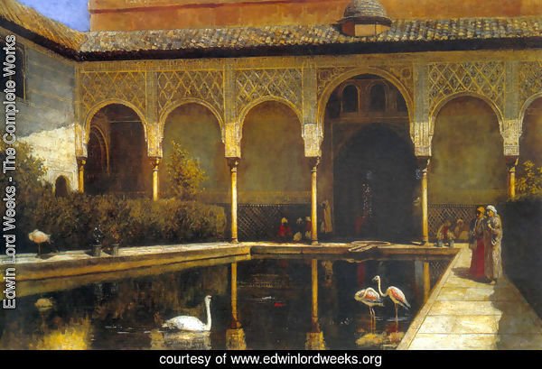 A Court In The Alhambra In The Time Of The Moors
