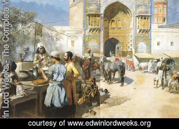 Edwin Lord Weeks - An Open Air Restaurant  Lahore