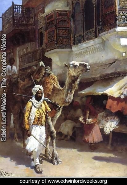 Edwin Lord Weeks - Man Leading A Camel