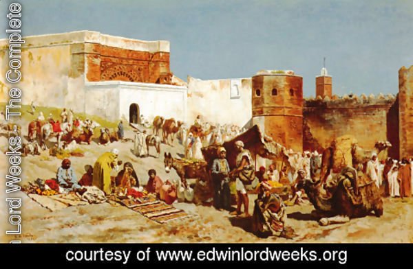 Edwin Lord Weeks - Open Market  Morocco