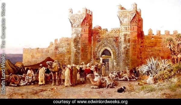 The Departure Of A Caravan From The Gate Of Shelah  Morocco