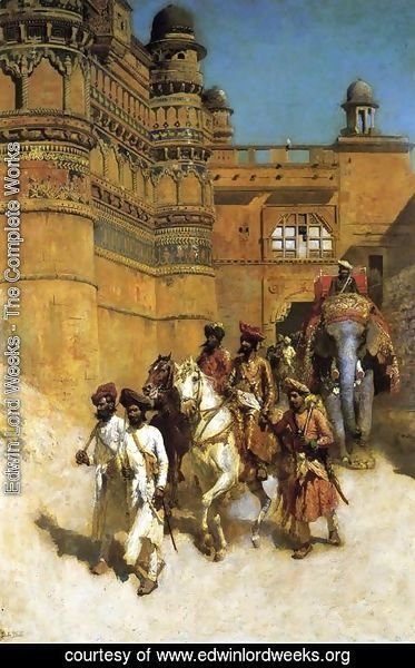 Edwin Lord Weeks - The Maharahaj Of Gwalior Before His Palace
