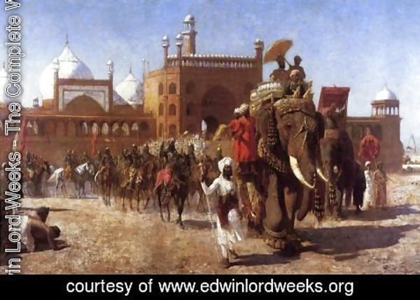 Edwin Lord Weeks - The Return Of The Imperial Court From The Great Nosque At Delhi  In The Reign Of Shah Jehan